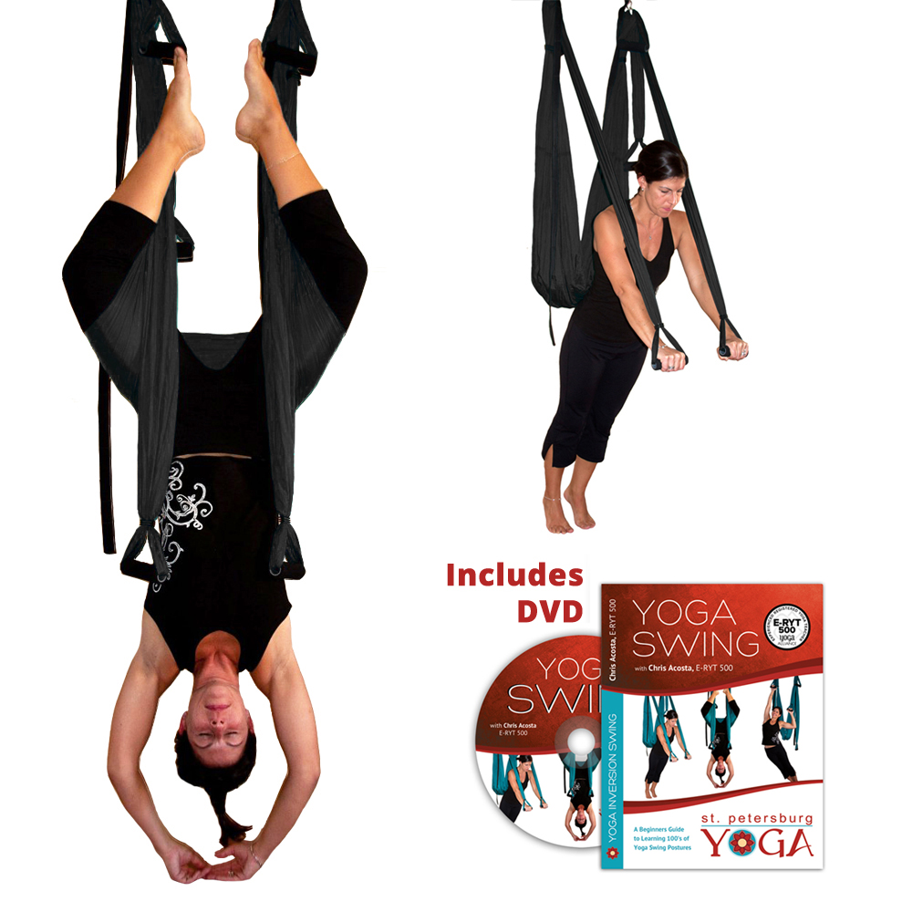 Black Aerial Yoga Inversion Swing + Yoga Swing DVD